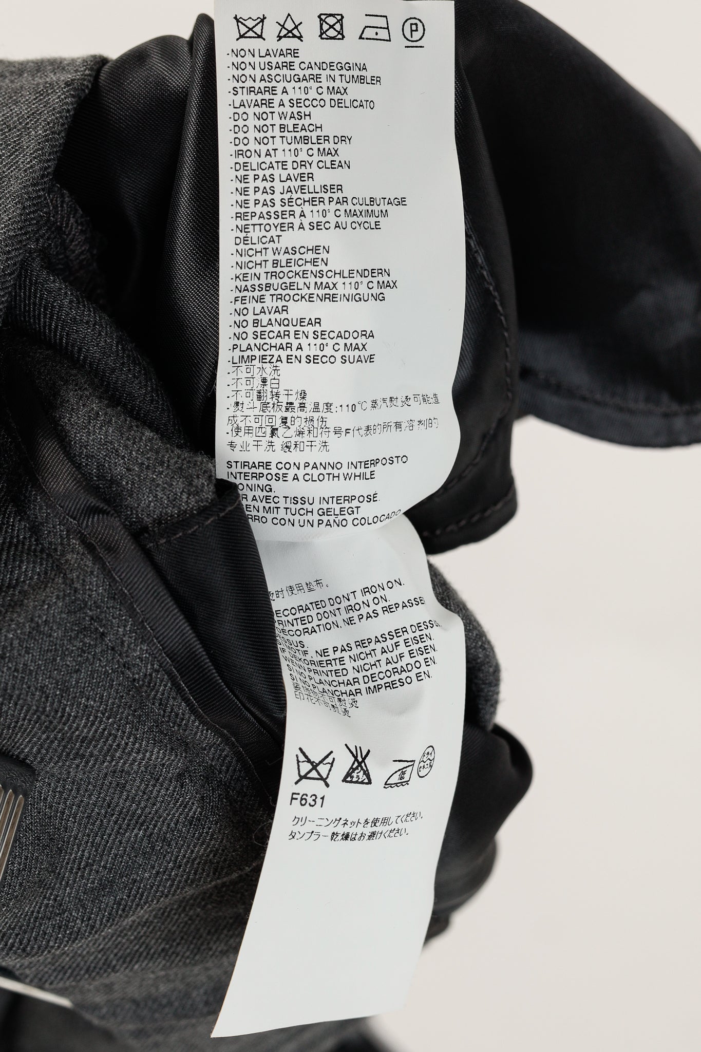 MM6 Maison Martin Margiela SS/15 Grey Wool-Blend Gabardine Tapered Trousers