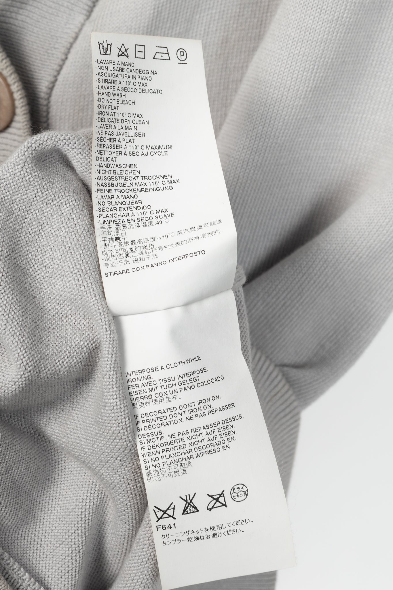 Maison Margiela R14 Grey Cotton Knit Twist-V-Neck Cardigan