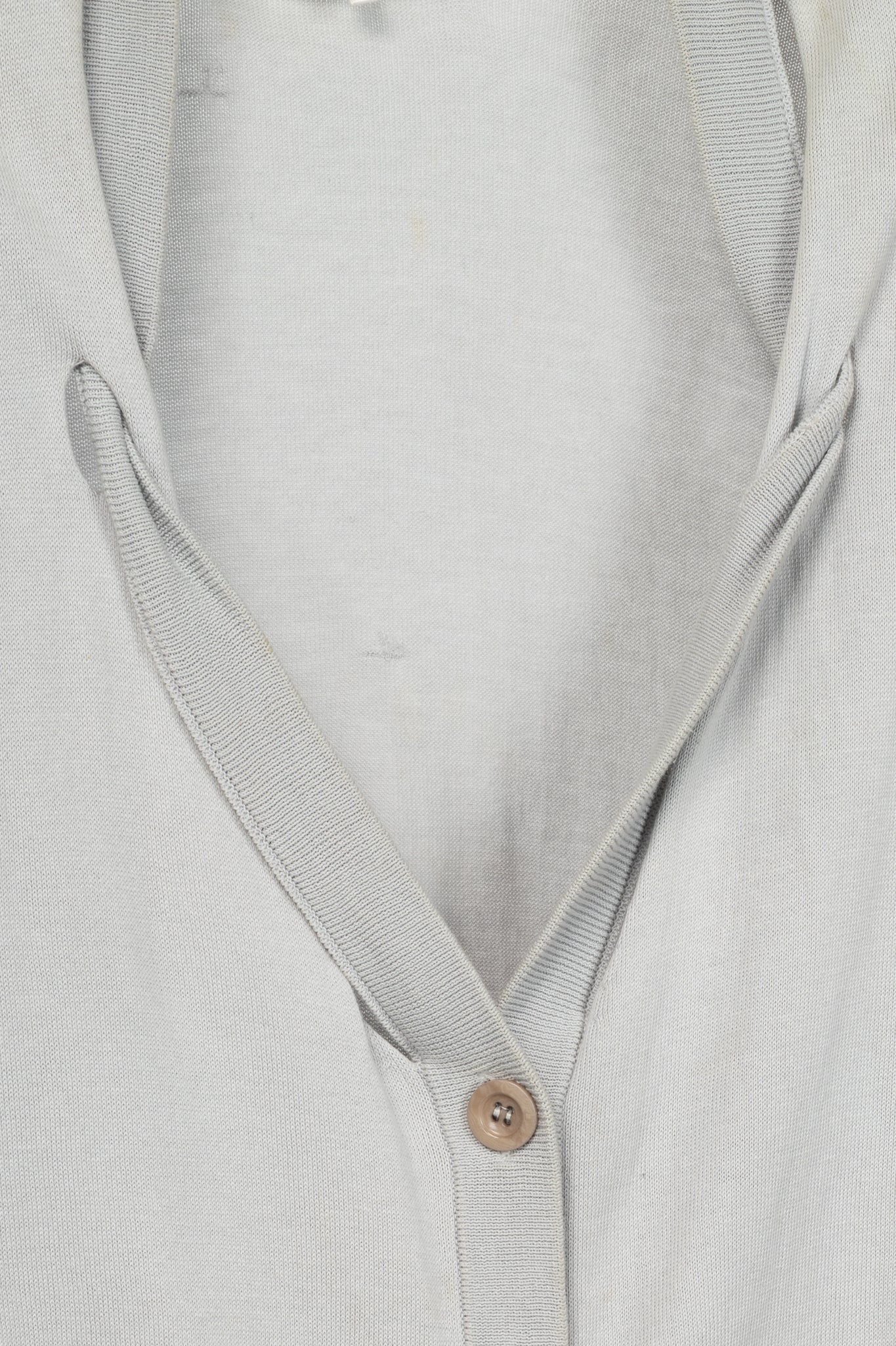Maison Margiela R14 Grey Cotton Knit Twist-V-Neck Cardigan