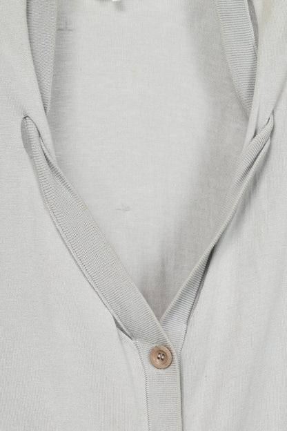 Maison Margiela R14 Grey Cotton Knit Twist-V-Neck Cardigan
