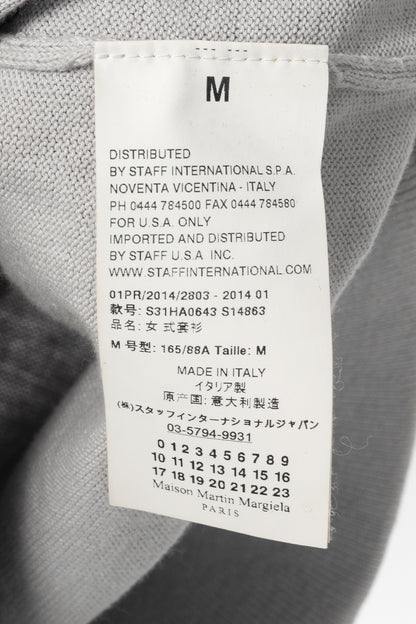 Maison Margiela R14 Grey Cotton Knit Twist-V-Neck Cardigan