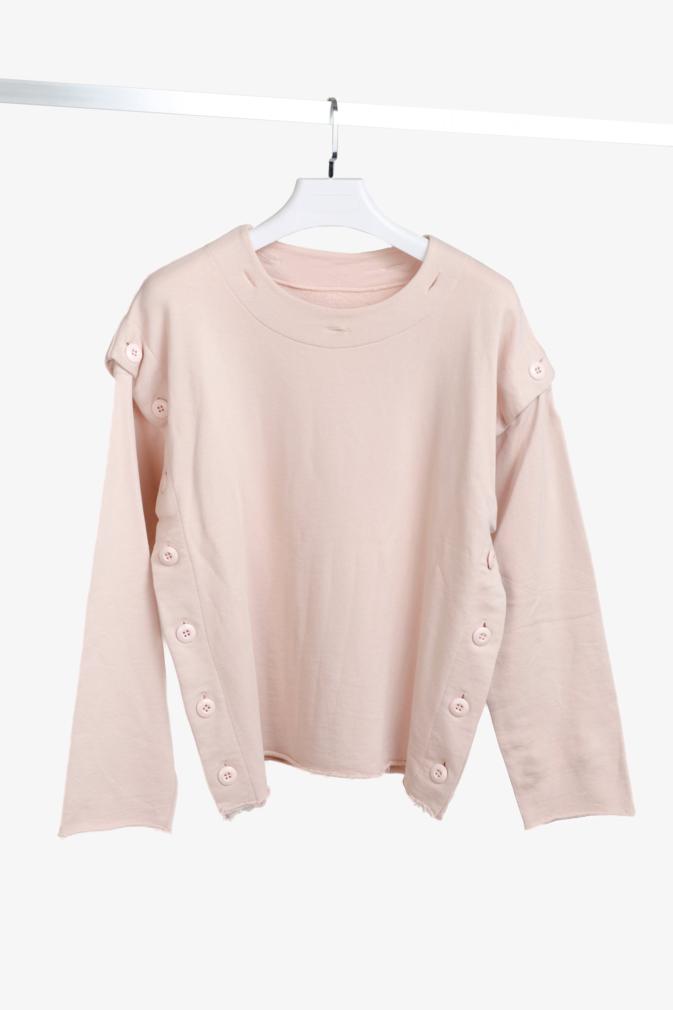 Maison Margiela MM6 Pink Convertible Buttons Sweatshirt