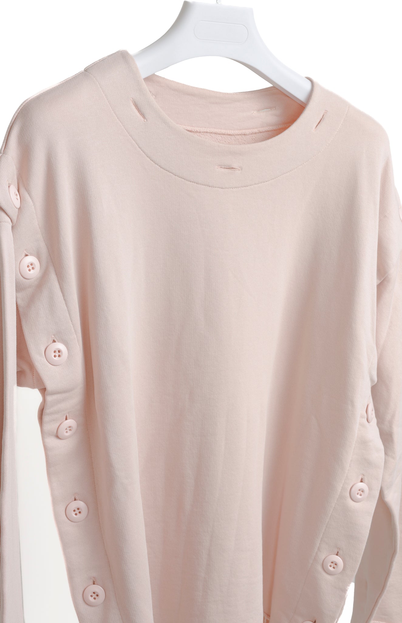 Maison Margiela MM6 Pink Convertible Buttons Sweatshirt