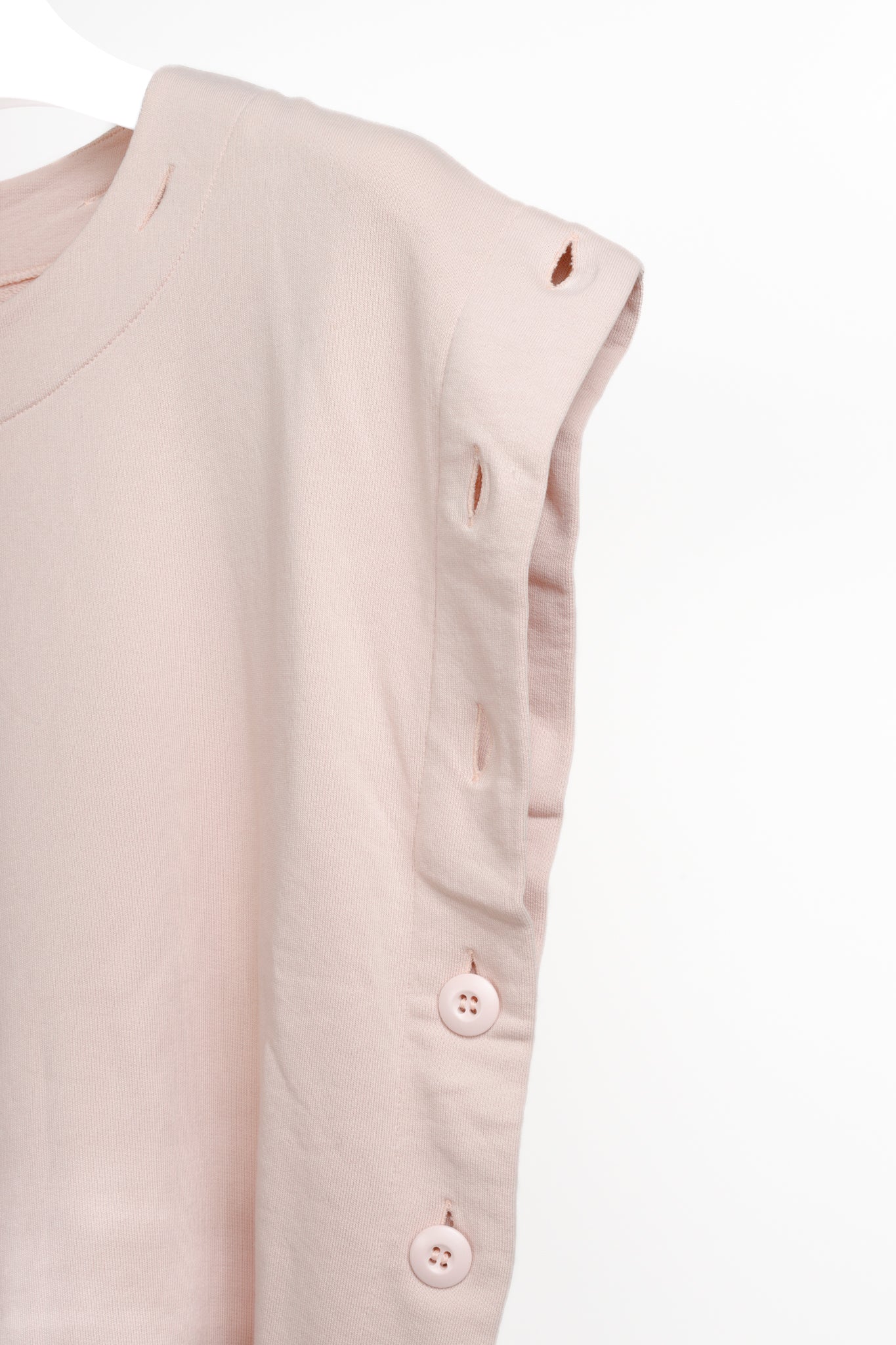 Maison Margiela MM6 Pink Convertible Buttons Sweatshirt