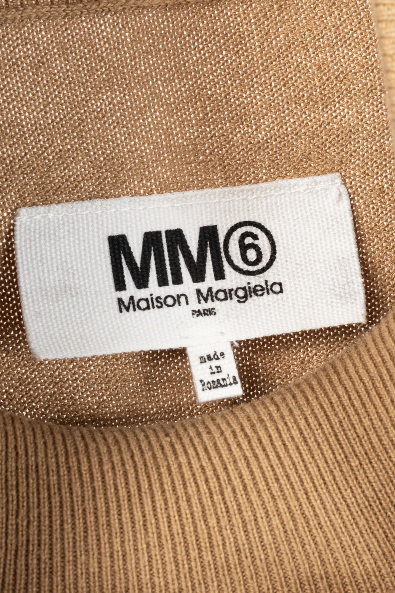 MM6 Maison Margiela Tan Cotton Piped Turtleneck