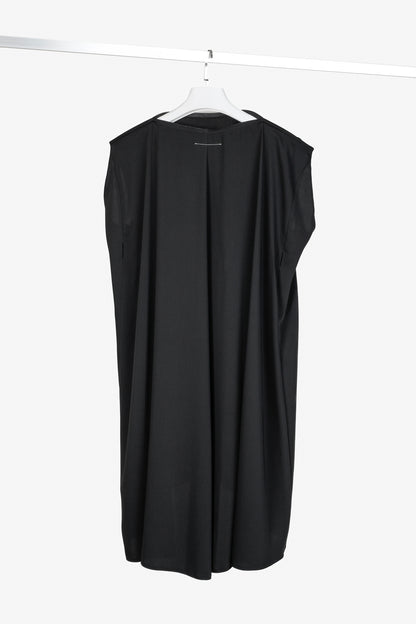 MM6 Margiela Black Structure Neck Flowy Tunic