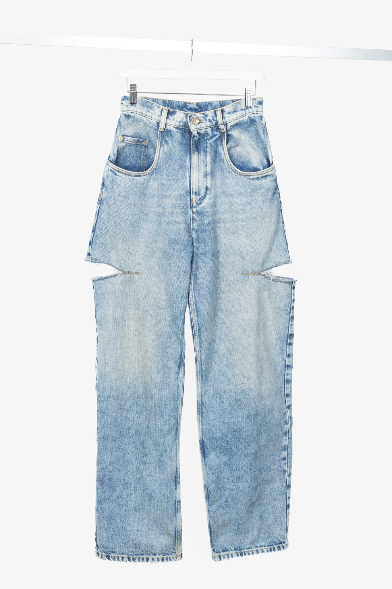 Maison Margiela Blue Cotton Slit Jeans