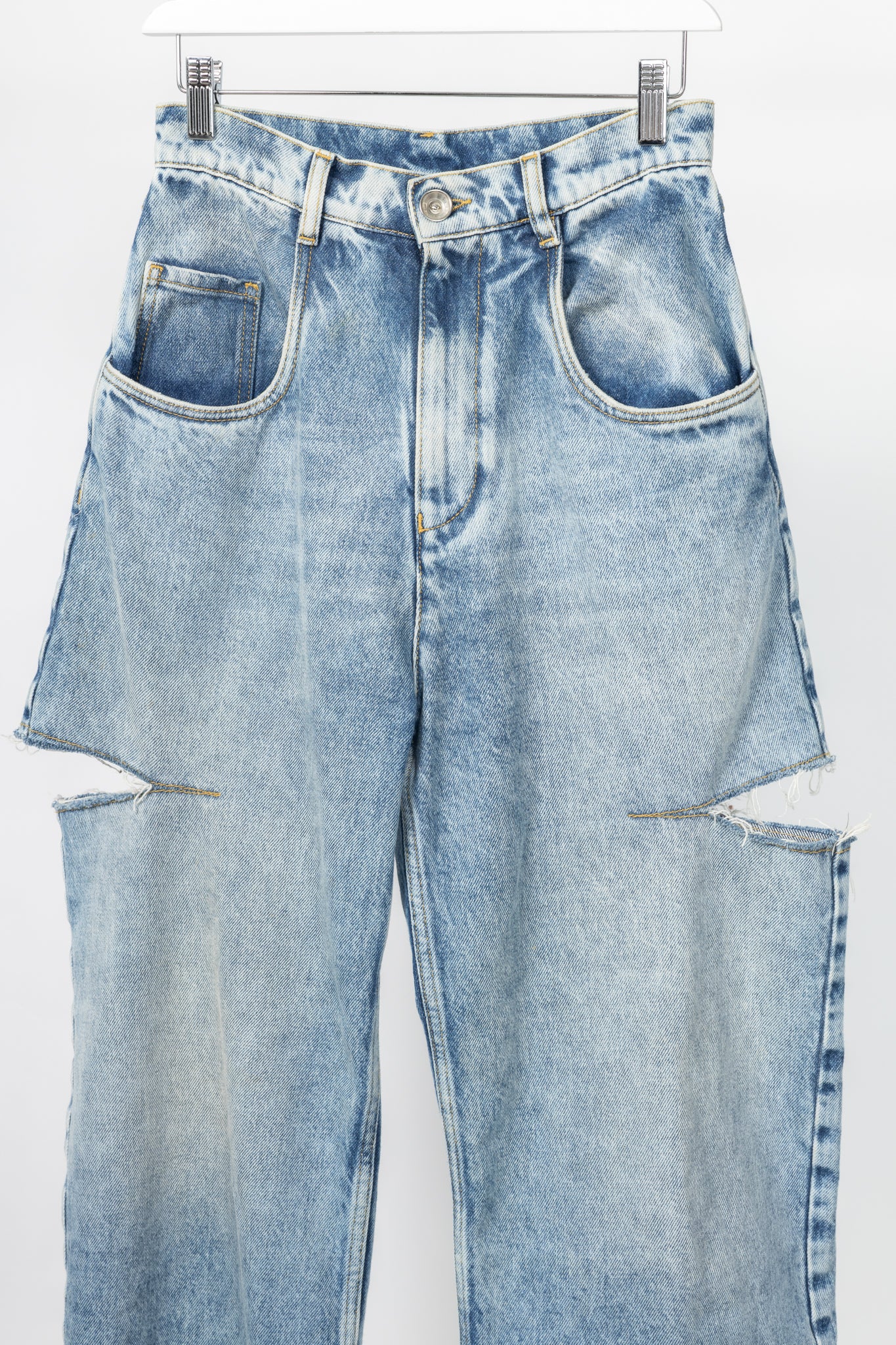 Maison Margiela Blue Cotton Slit Jeans