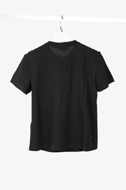 Maje Noir Jersey T-shirt with Diamanté