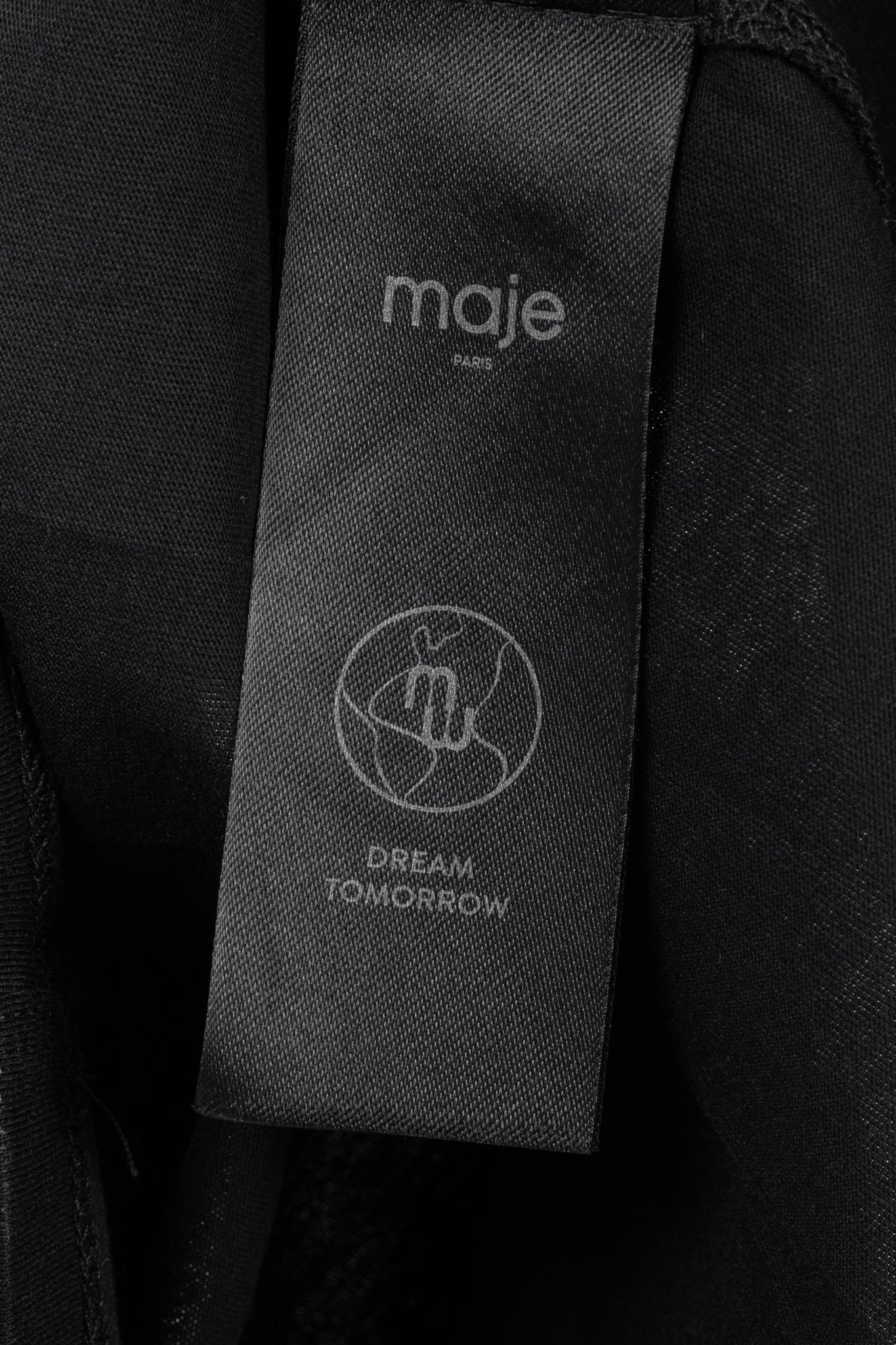 Maje Noir Jersey T-shirt with Diamanté