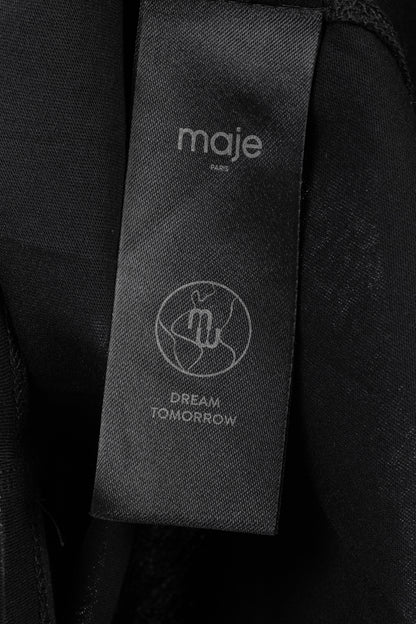 Maje Noir Jersey T-shirt with Diamanté