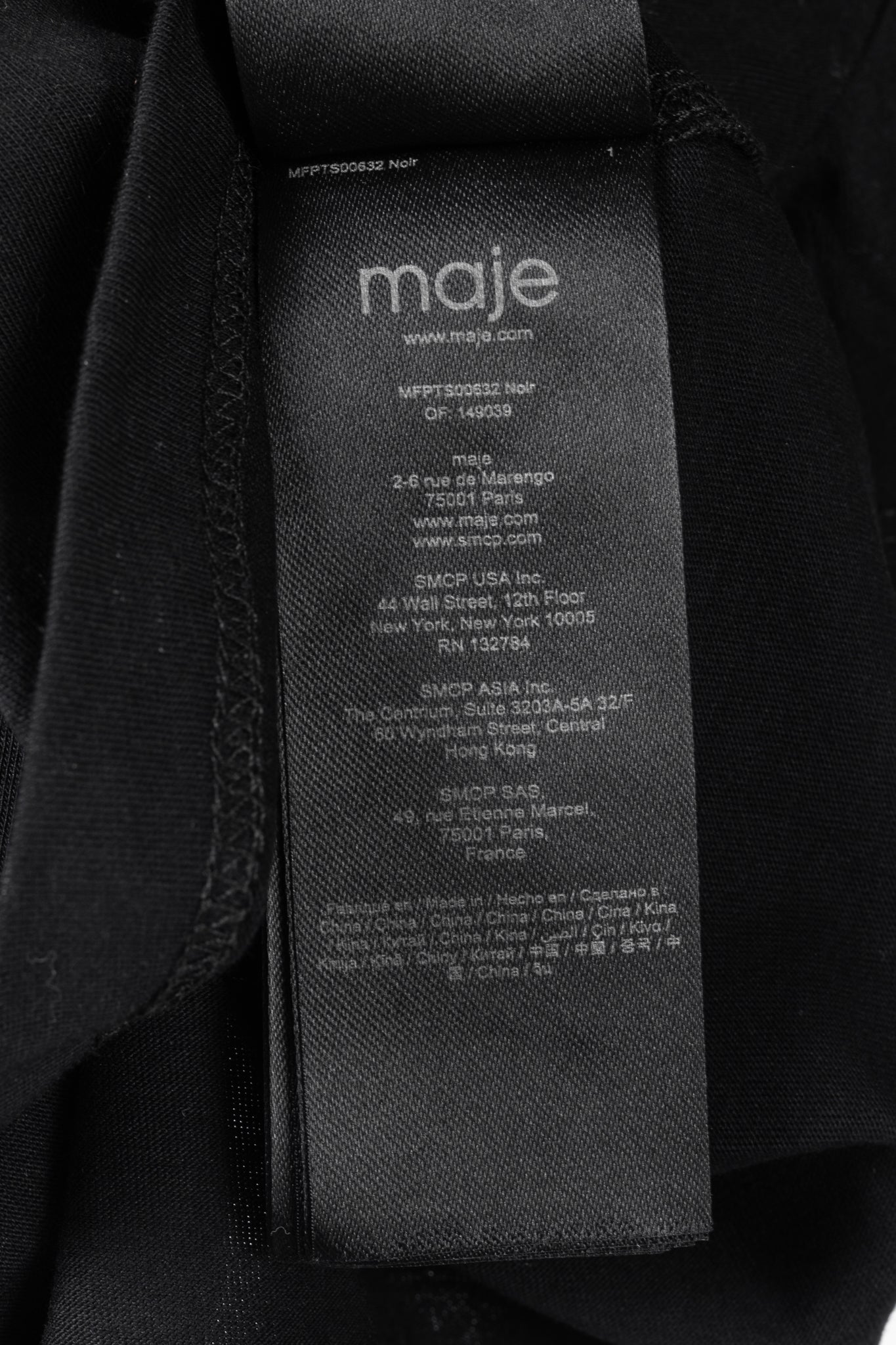 Maje Noir Jersey T-shirt with Diamanté