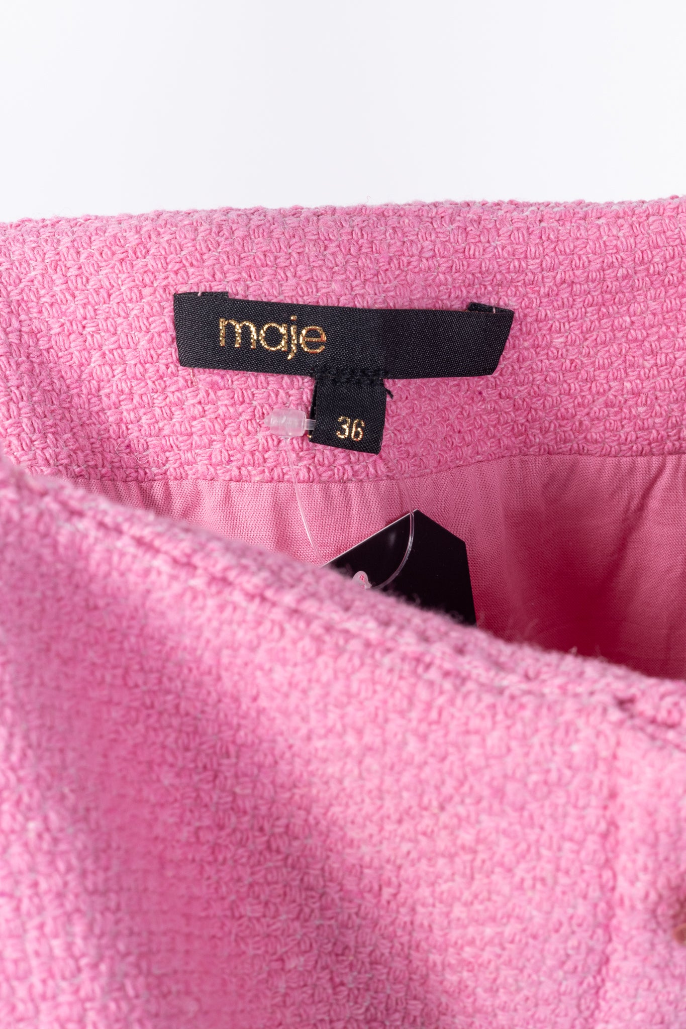 Maje Rose Cotton-Tweed Braided-Trim Wide-Leg Pant Suit
