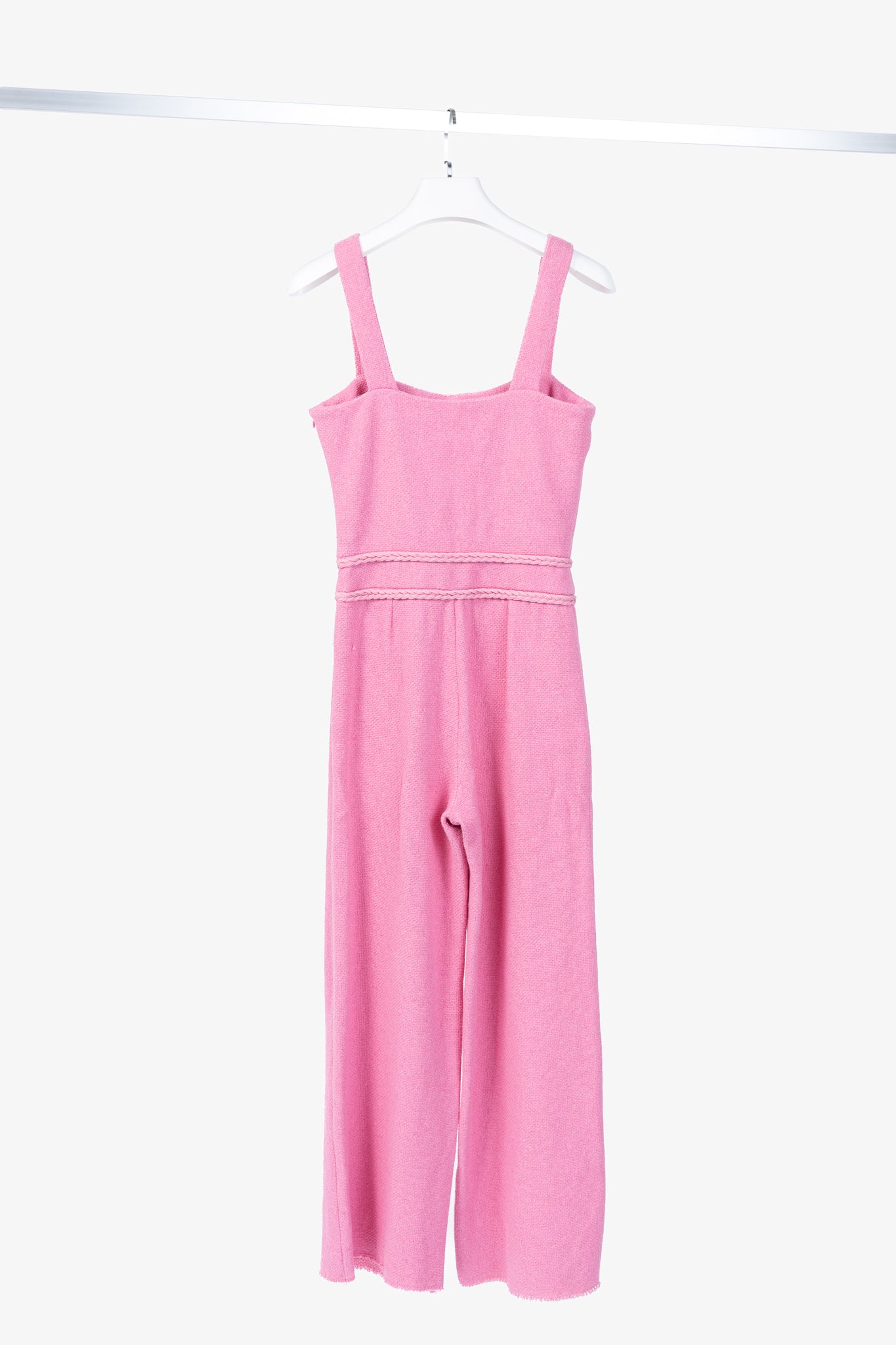 Maje Rose Cotton-Tweed Braided-Trim Wide-Leg Pant Suit