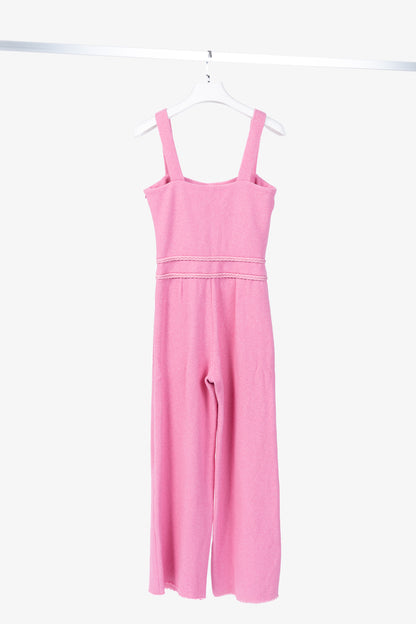 Maje Rose Cotton-Tweed Braided-Trim Wide-Leg Pant Suit