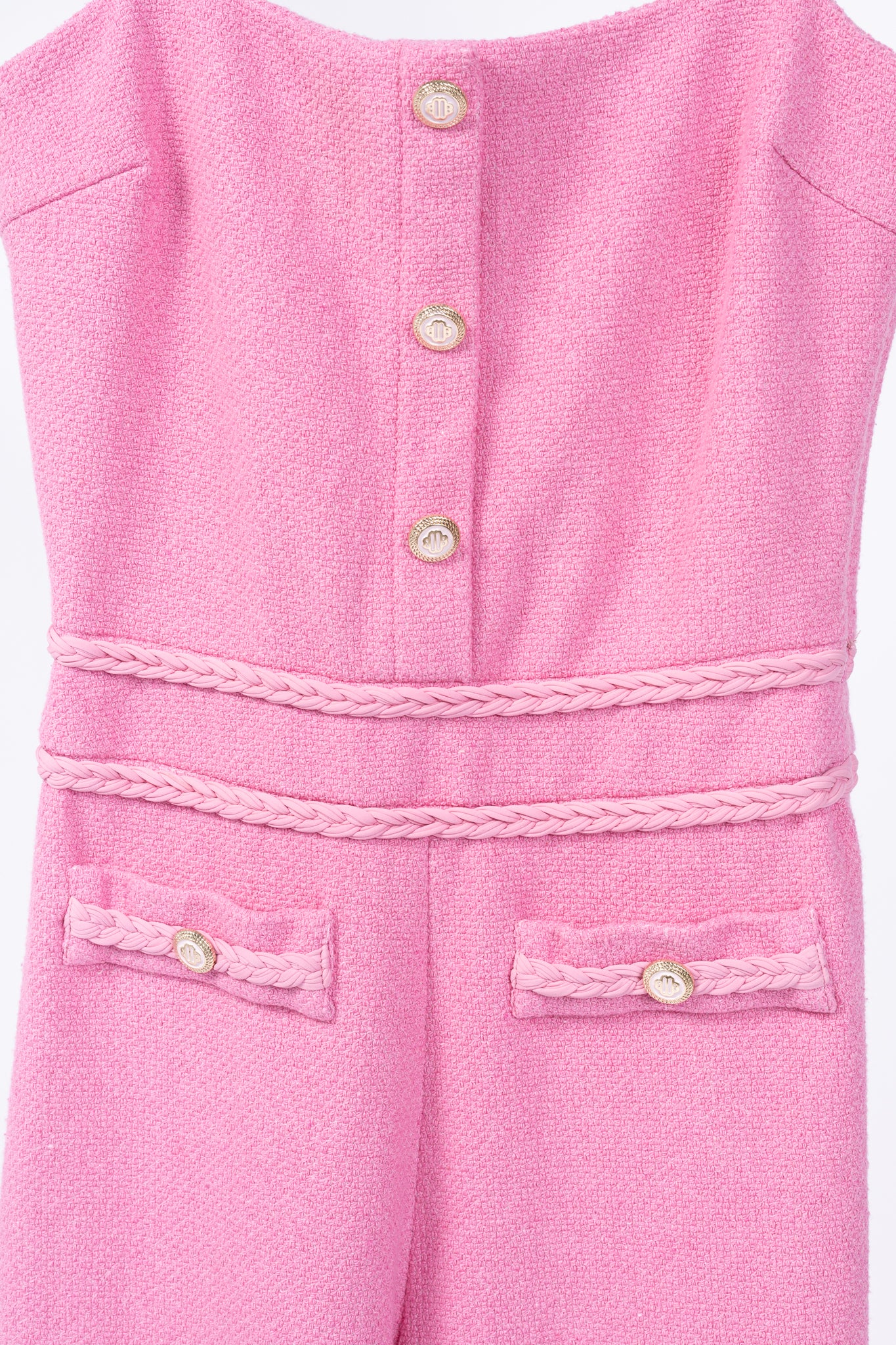 Maje Rose Cotton-Tweed Braided-Trim Wide-Leg Pant Suit