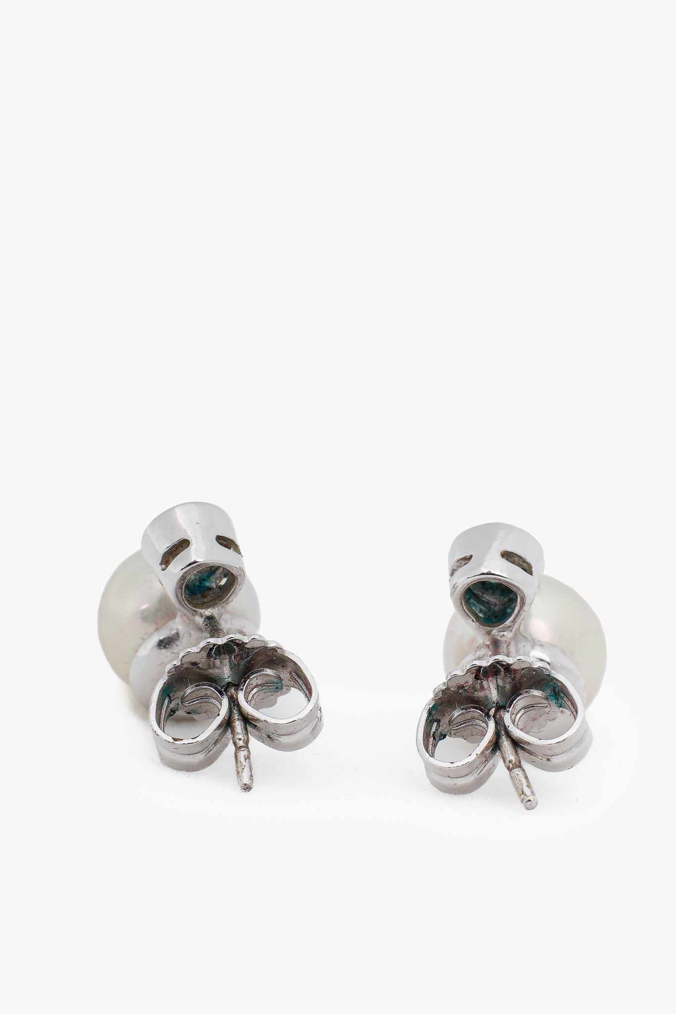 Majorica Silver Pearl & Zirconia Stud Earrings