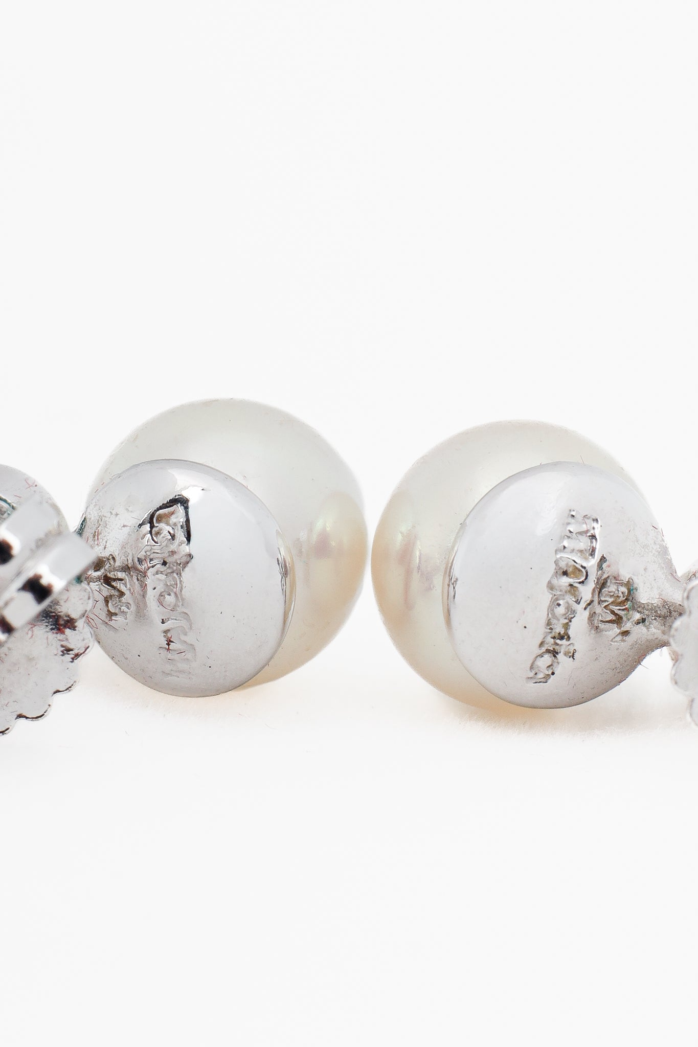 Majorica Silver Pearl & Zirconia Stud Earrings