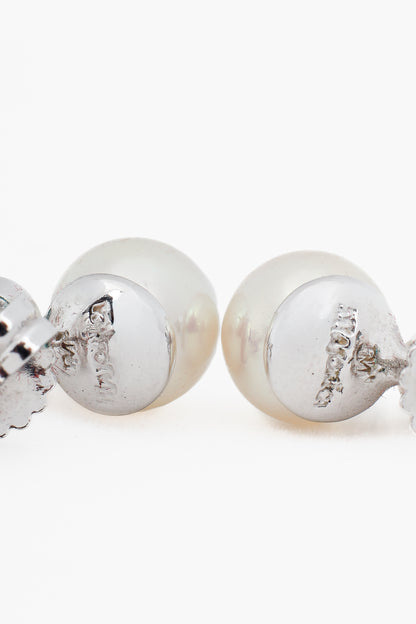 Majorica Silver Pearl & Zirconia Stud Earrings