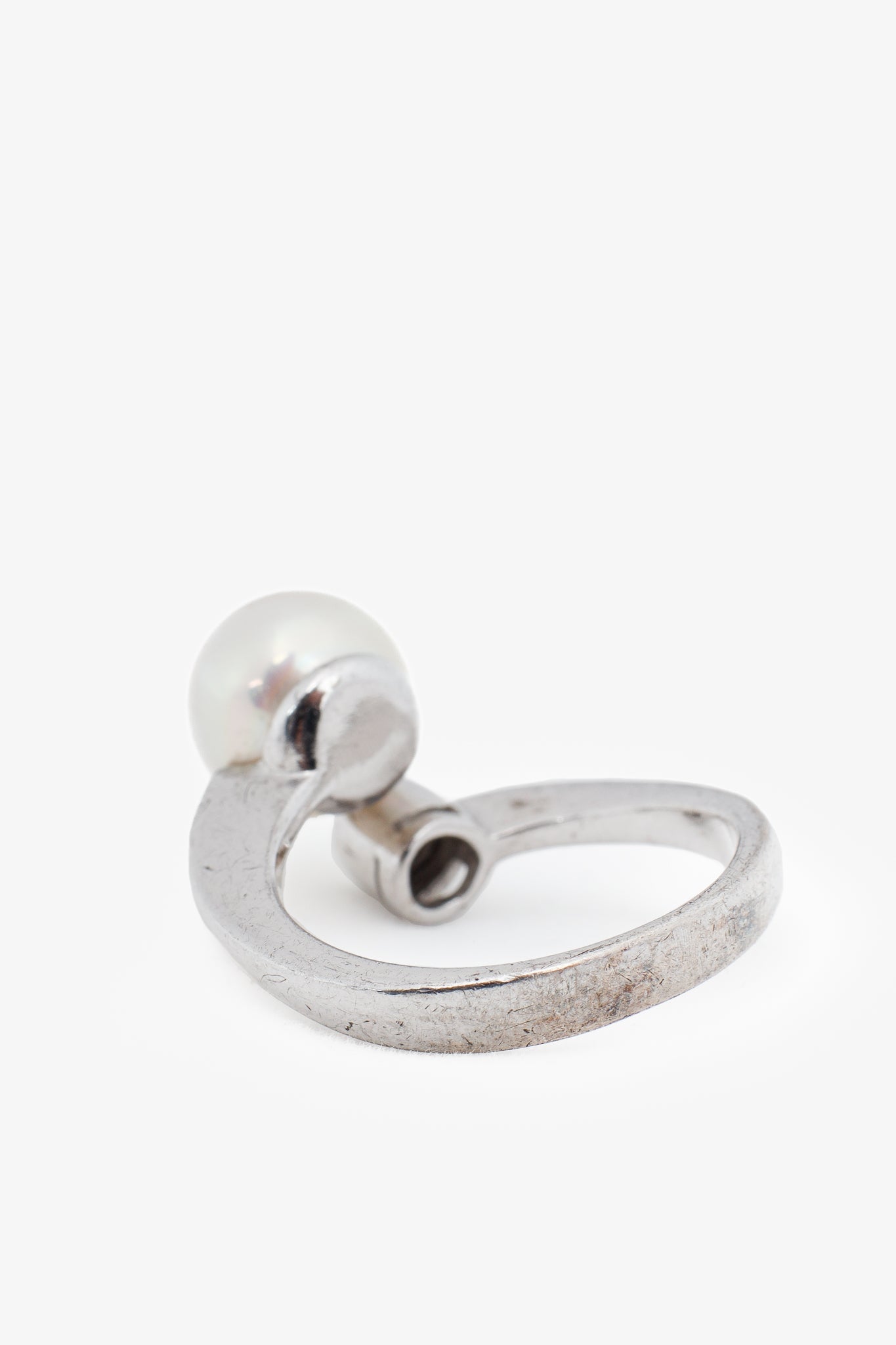 Majorica Selene Silver Pearl & Zirconia Open Ring