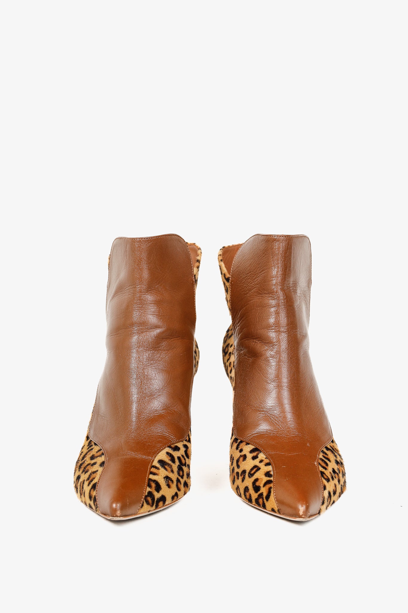 Malone Souliers Jordan Handmade Cheetah Brown Calfskin Booties
