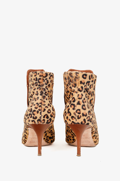 Malone Souliers Jordan Handmade Cheetah Brown Calfskin Booties