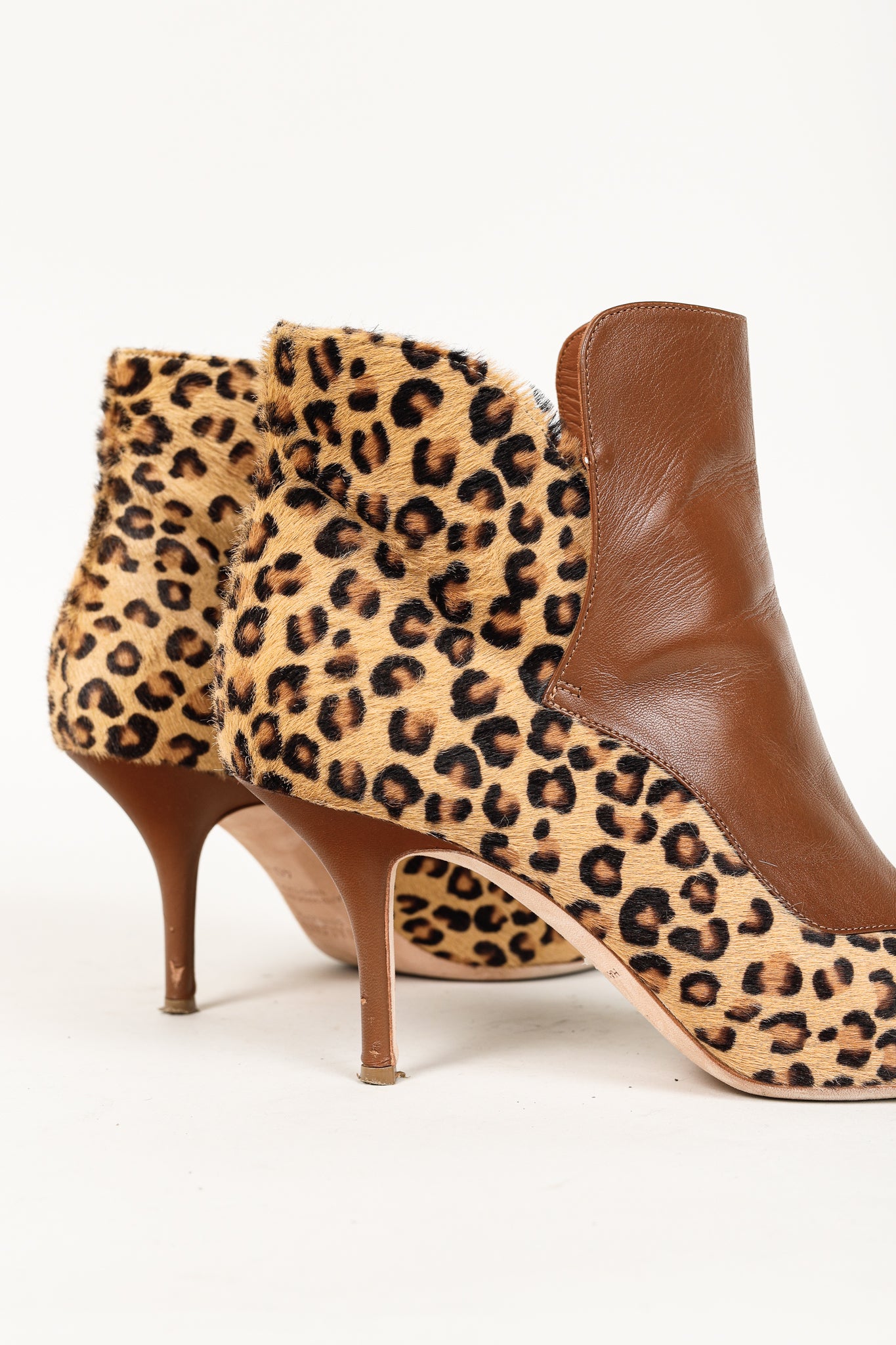 Malone Souliers Jordan Handmade Cheetah Brown Calfskin Booties