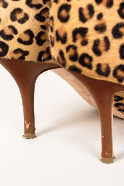 Malone Souliers Jordan Handmade Cheetah Brown Calfskin Booties
