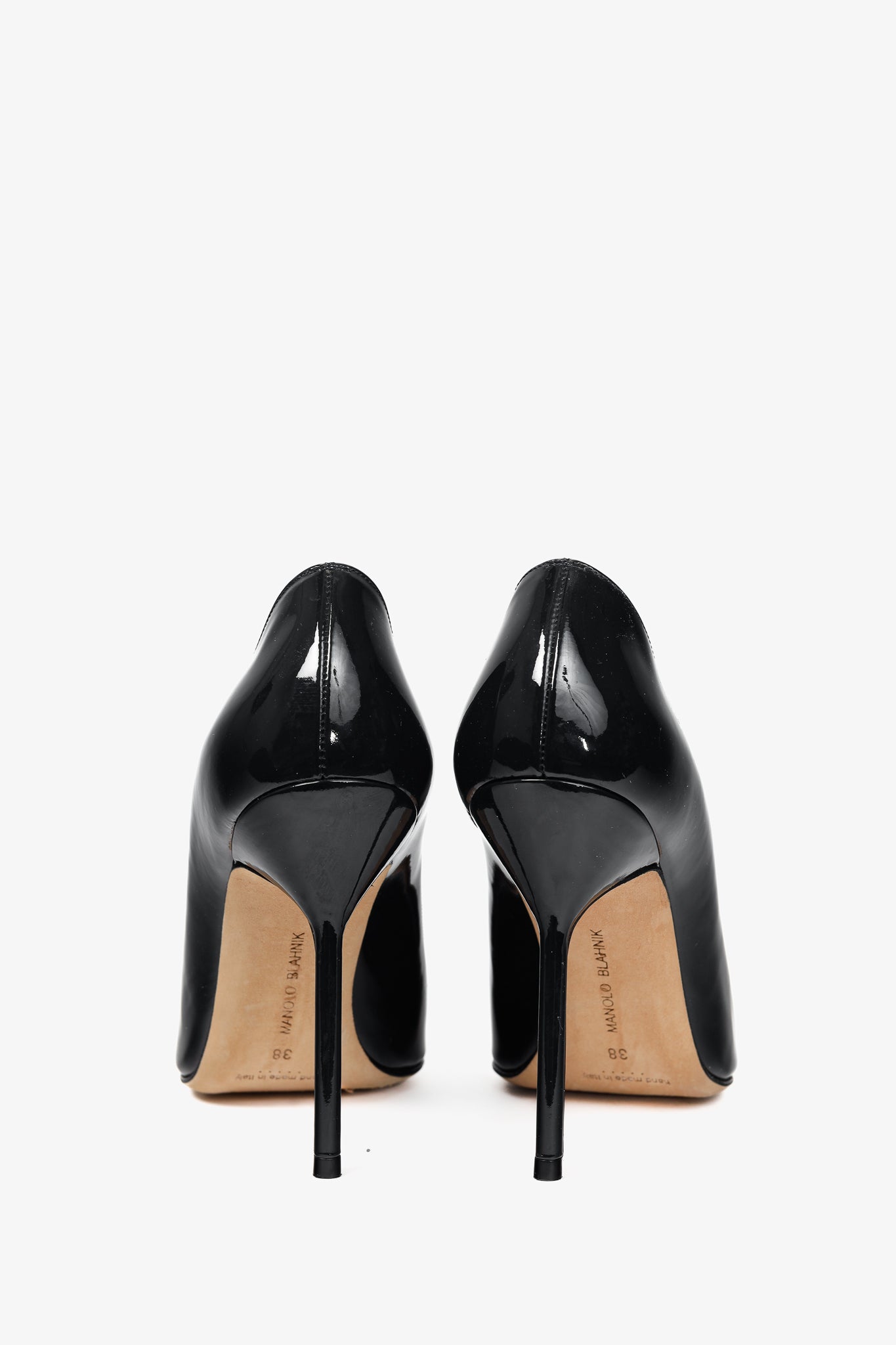 Manolo Blahnik BB Midnight-Blue Patent Leather Pointed-Toe Pumps
