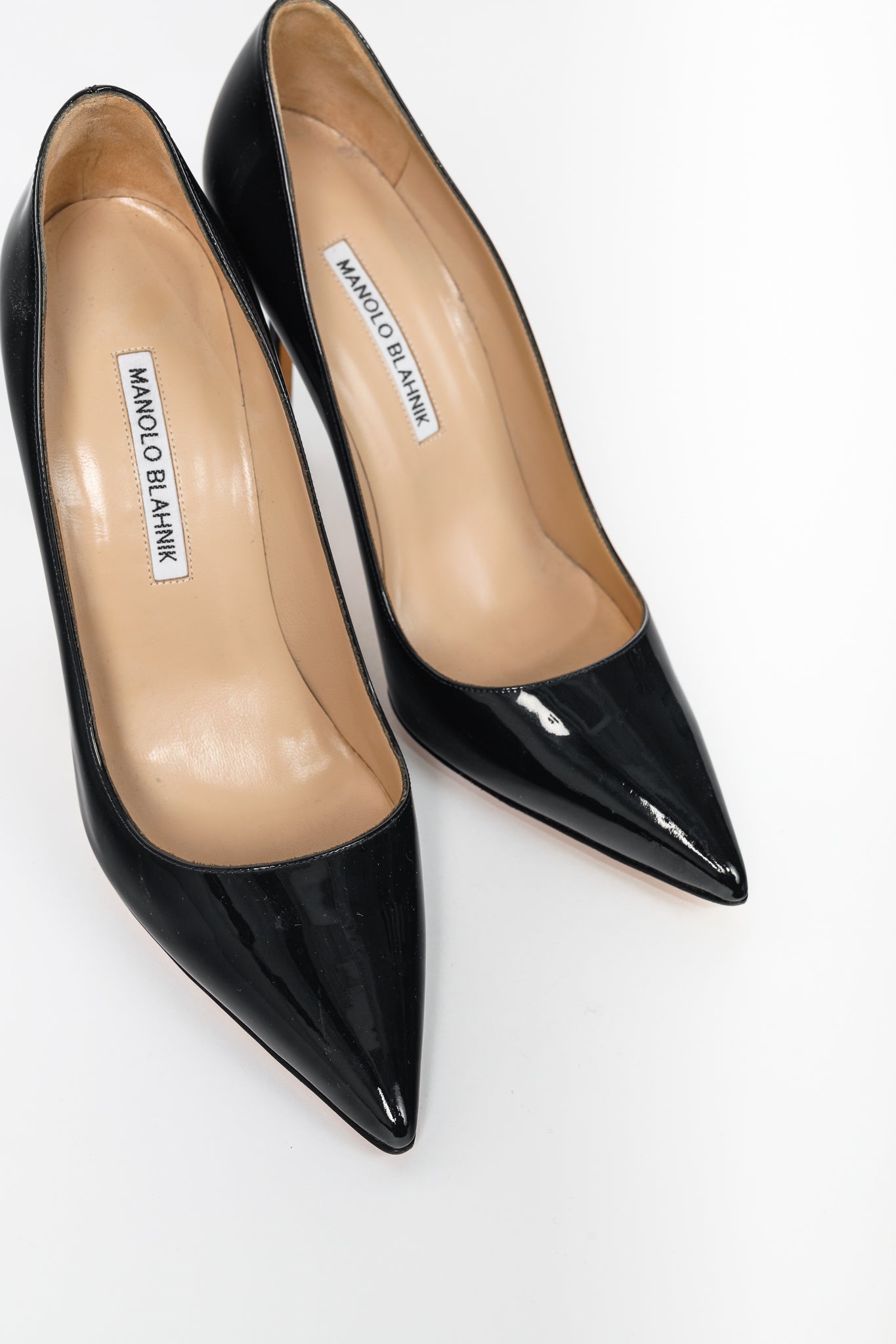 Manolo Blahnik BB Midnight-Blue Patent Leather Pointed-Toe Pumps