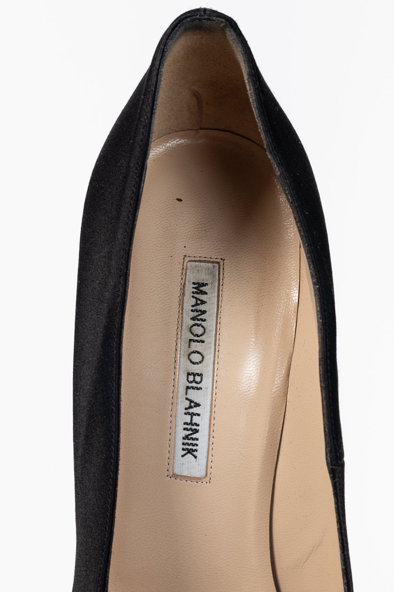 Manolo Blahnik BB Black Satin Pointed-Toe Heels