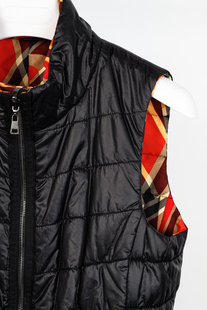 Marc Cain Sports Reversible Orange Wavy-Plaid Vest