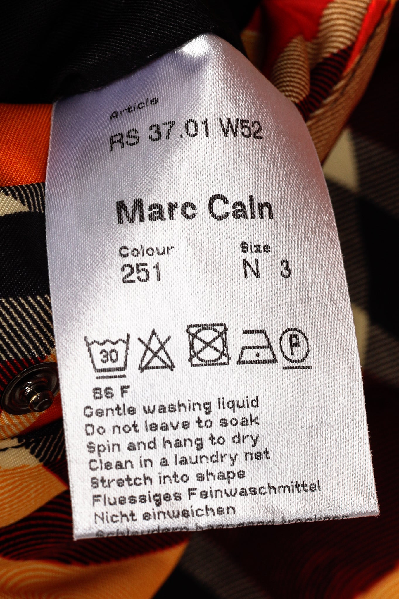 Marc Cain Sports Reversible Orange Wavy-Plaid Vest