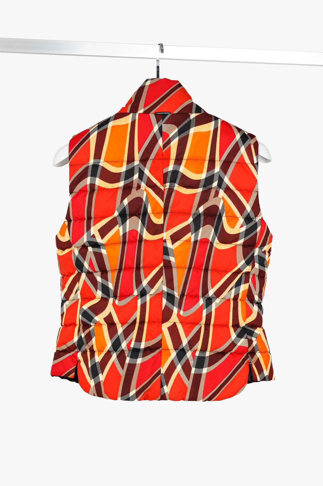 Marc Cain Sports Reversible Orange Wavy-Plaid Vest