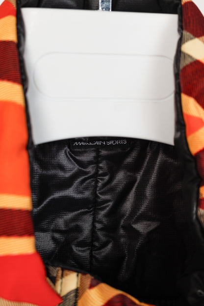 Marc Cain Sports Reversible Orange Wavy-Plaid Vest