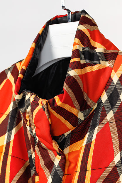 Marc Cain Sports Reversible Orange Wavy-Plaid Vest