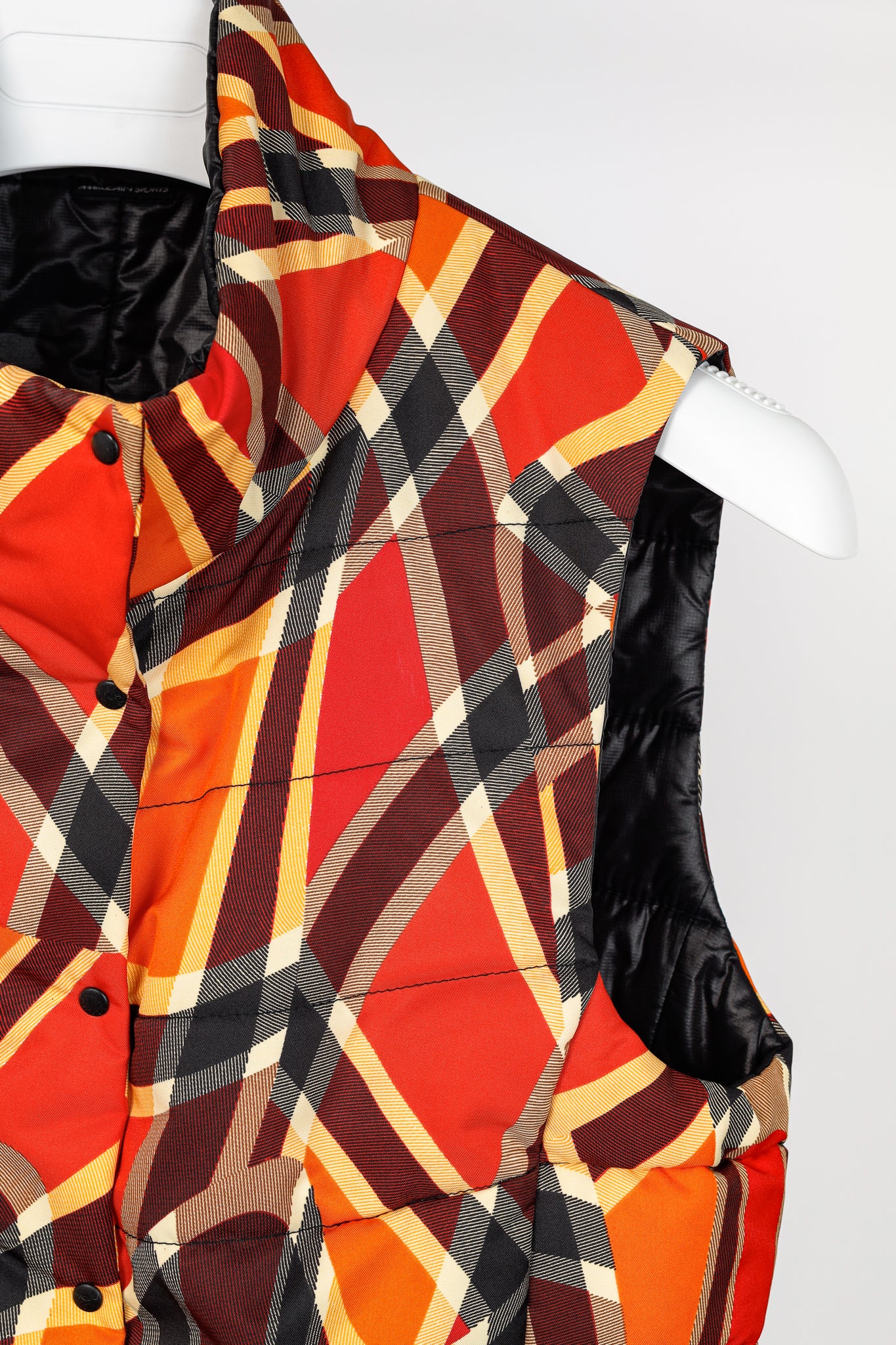 Marc Cain Sports Reversible Orange Wavy-Plaid Vest