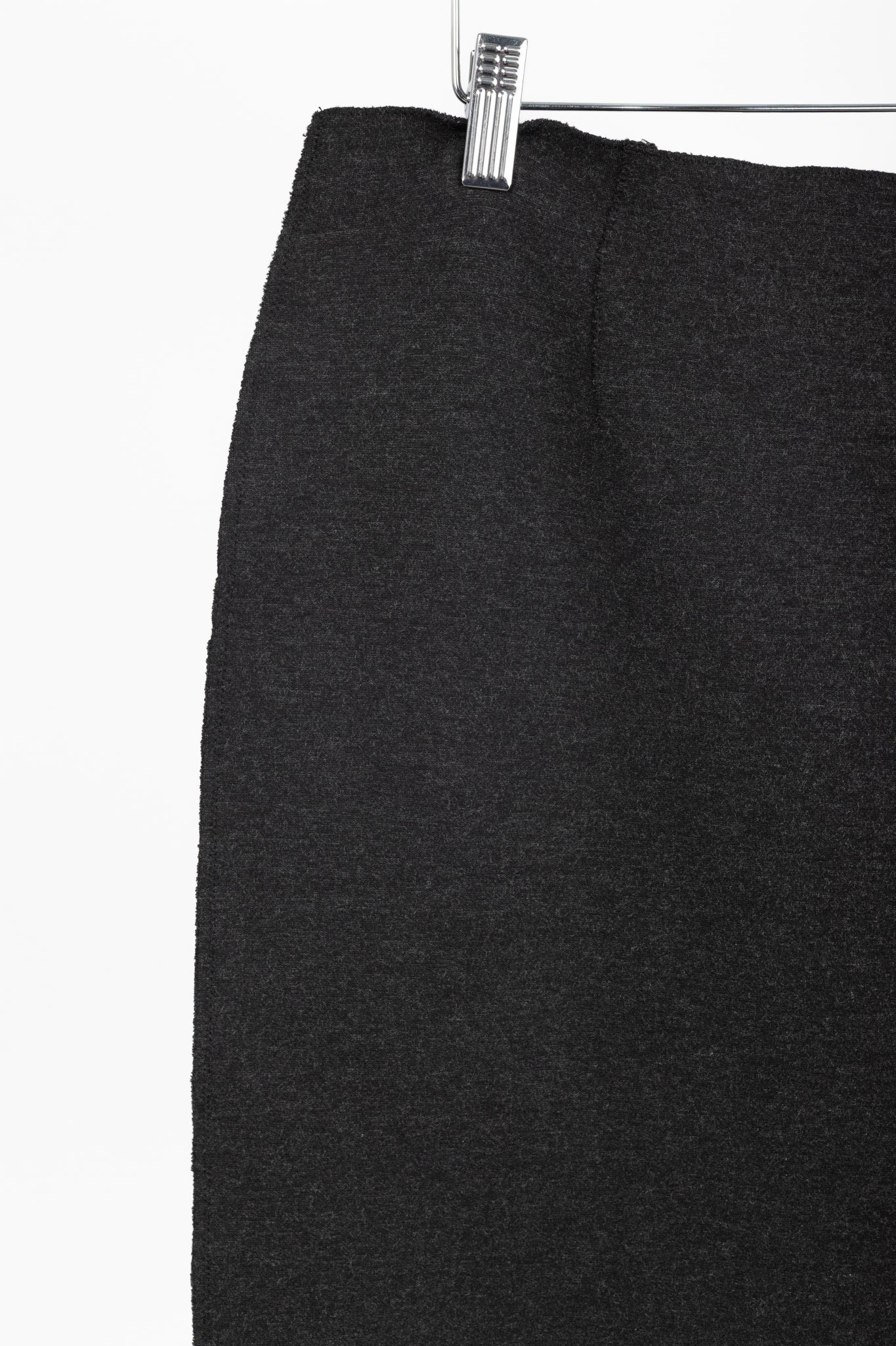Marie Saint Pierre Charcoal Ponte Raw-Seam Pencil Skirt