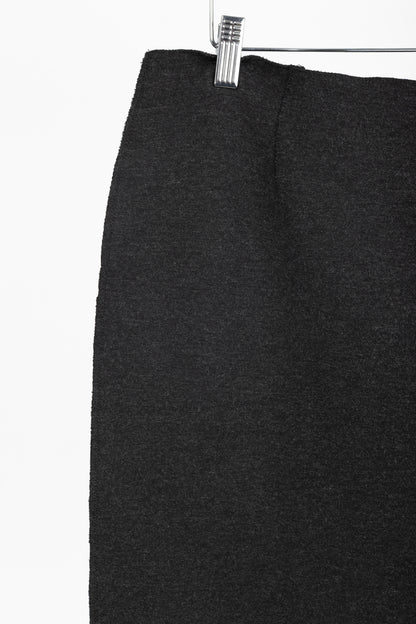 Marie Saint Pierre Charcoal Ponte Raw-Seam Pencil Skirt
