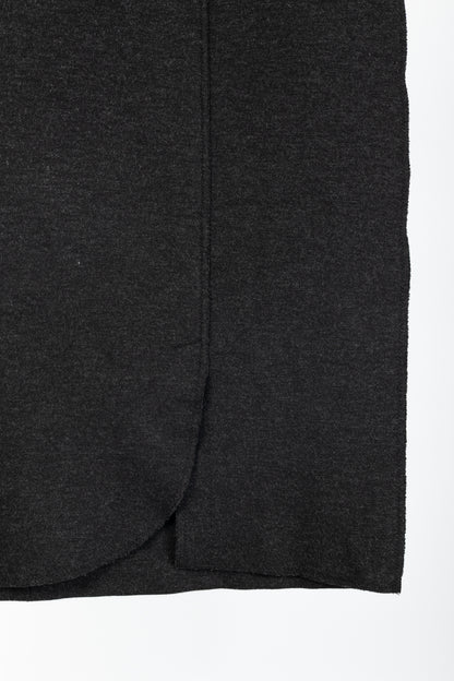 Marie Saint Pierre Charcoal Ponte Raw-Seam Pencil Skirt