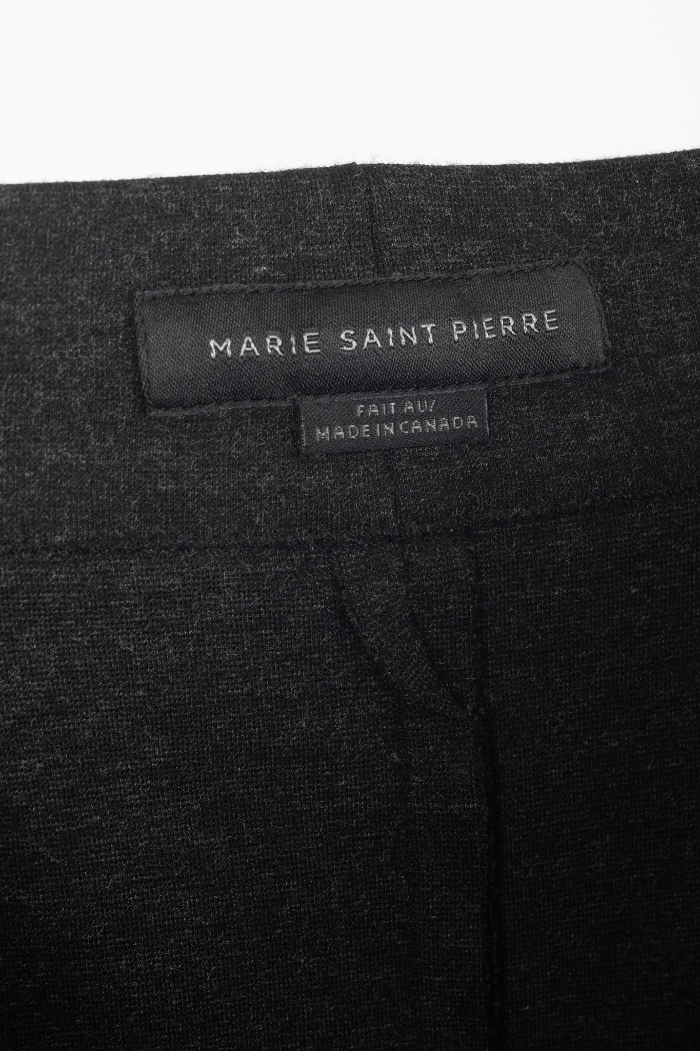 Marie Saint Pierre Charcoal Ponte Raw-Seam Pencil Skirt