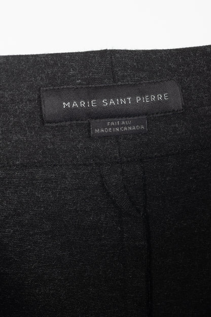 Marie Saint Pierre Charcoal Ponte Raw-Seam Pencil Skirt