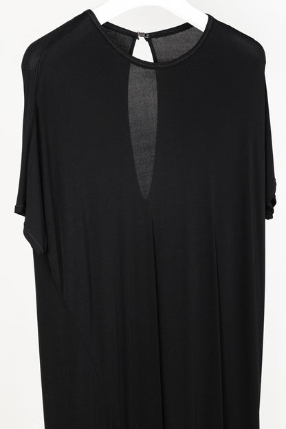 Marie Saint Pierre Black Crepe Bubble-Hem Maxi Dress