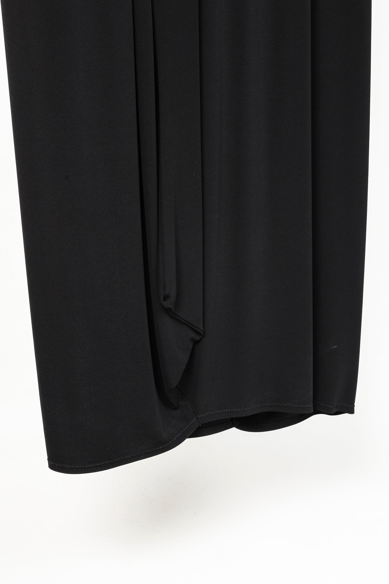 Marie Saint Pierre Black Crepe Bubble-Hem Maxi Dress