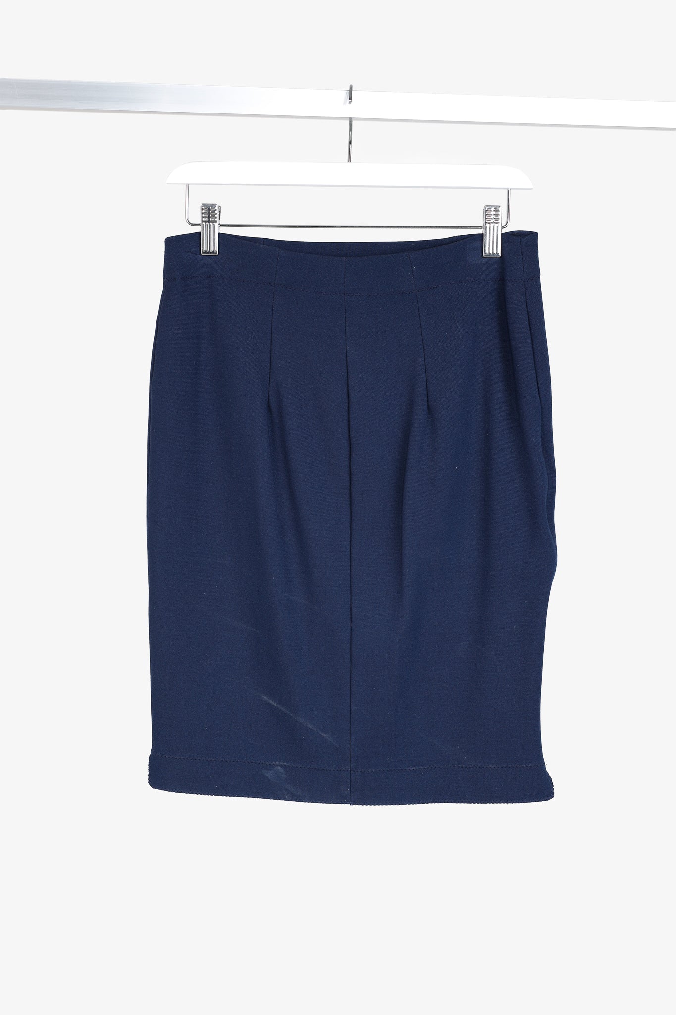 Marie Saint Pierre Louane Zipper Seam Navy Skirt