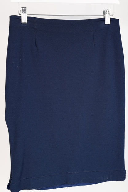 Marie Saint Pierre Louane Zipper Seam Navy Skirt