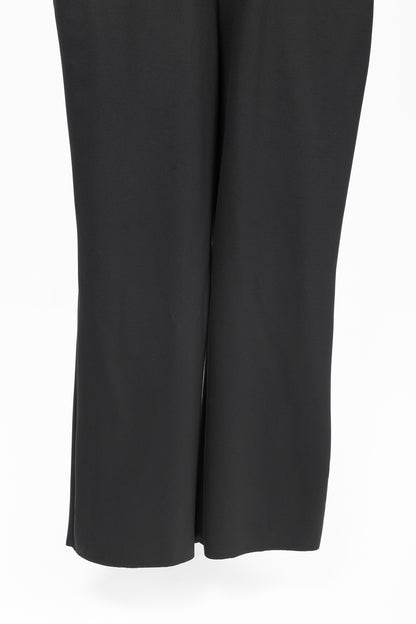 Marie Saint Pierre Black Neoprene Mesh-Trim Jumpsuit