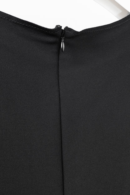 Marie Saint Pierre Black Neoprene Mesh-Trim Jumpsuit