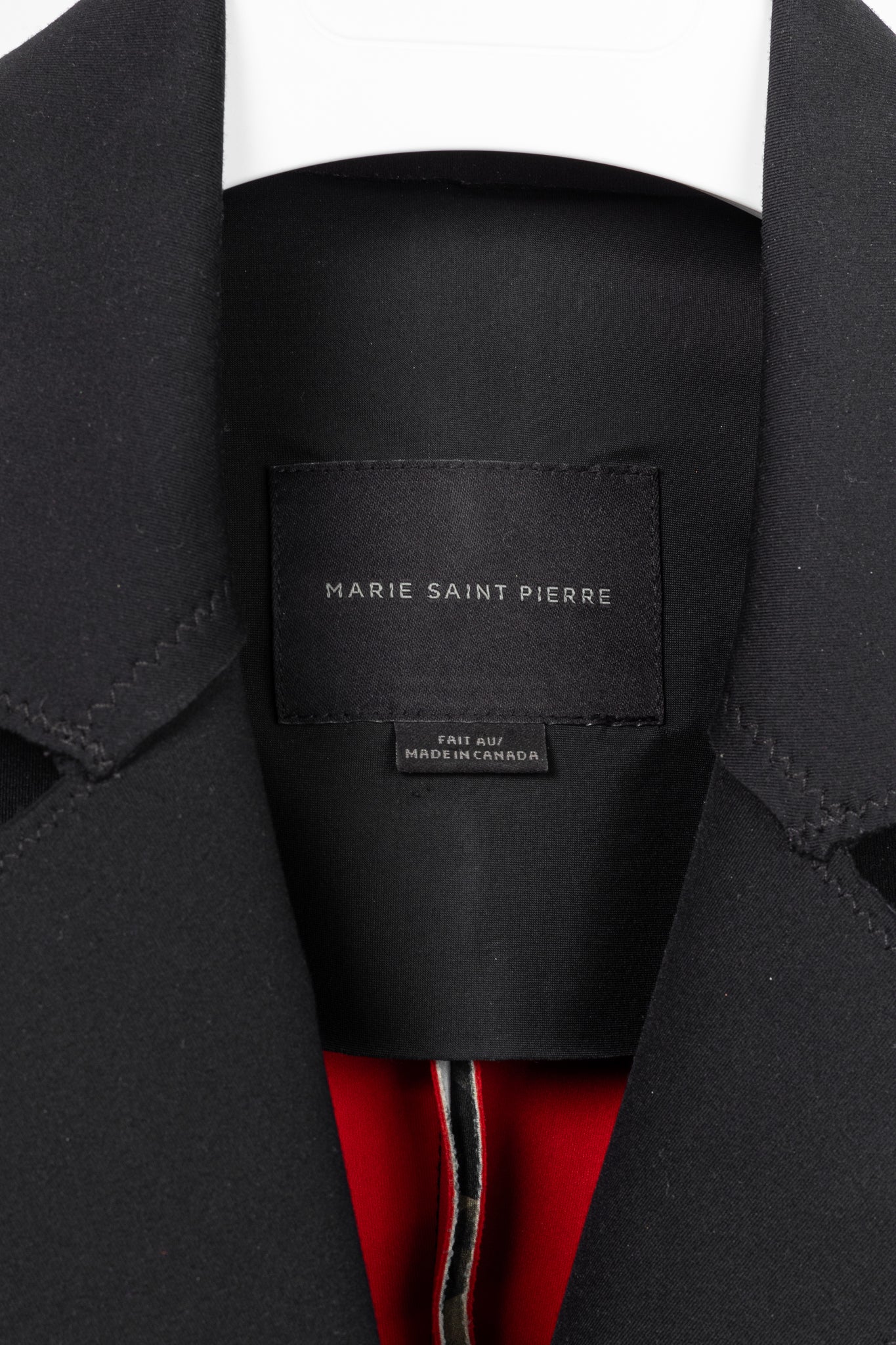 Marie Saint Pierre Black Neoprene & Ponte Ruffle Patchwork Blazer