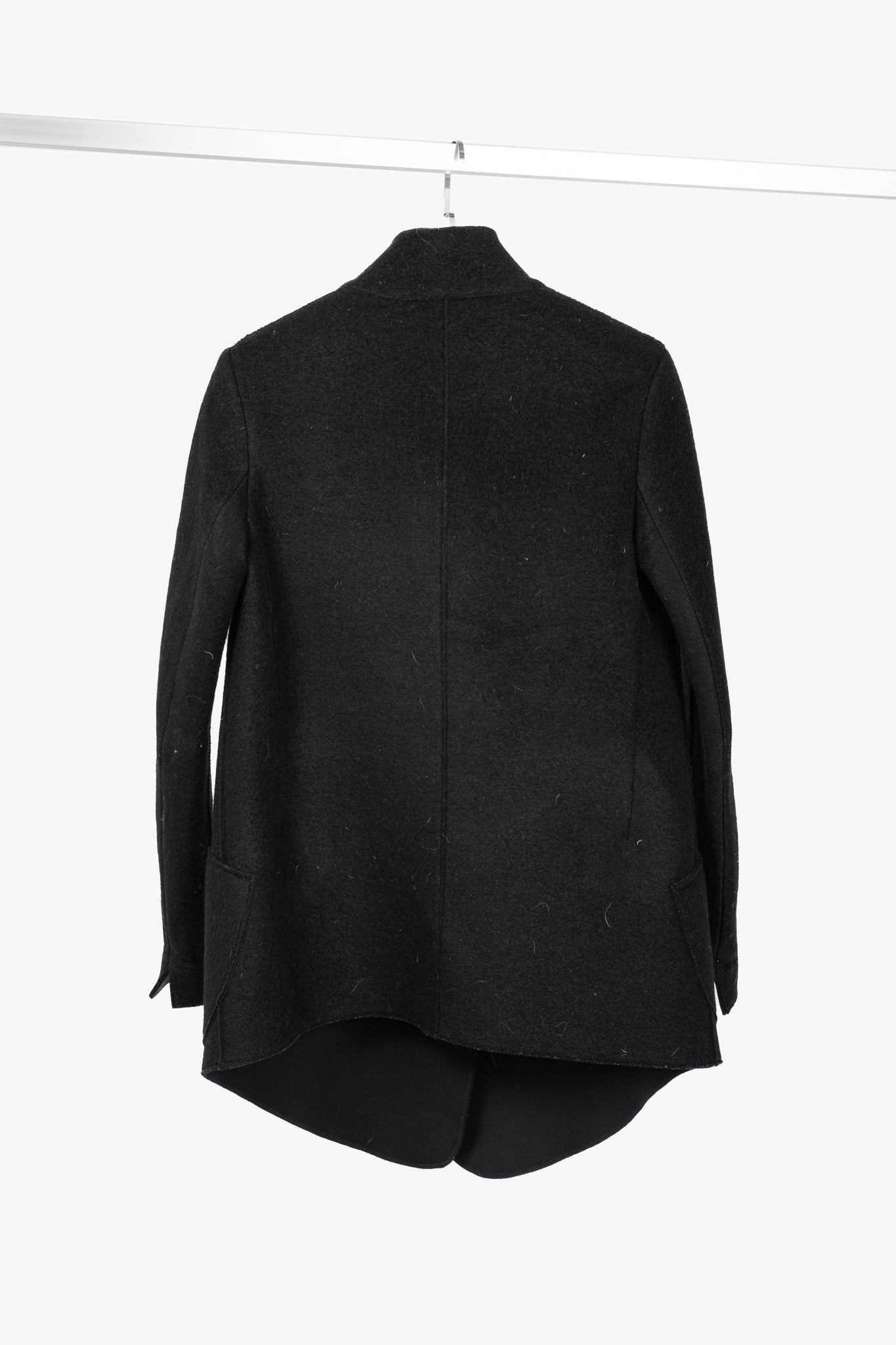 Marie Saint Pierre Black Boiled-Wool Blazer